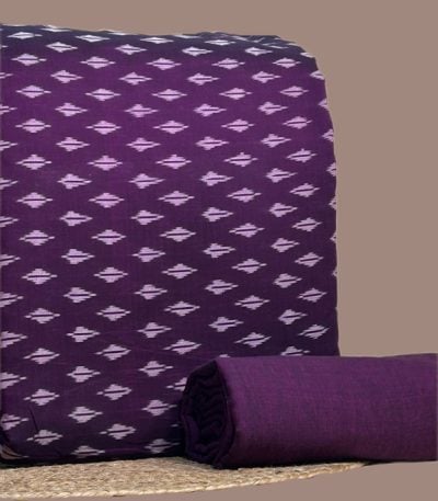 Authentic Mercerised Ikkat with Handloom woven 100% Pure Cotton Ikat Fabric