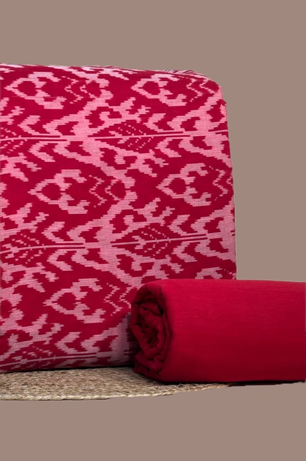 Authentic Mercerised Ikkat with Handloom woven 100% Pure Cotton Ikat Fabric