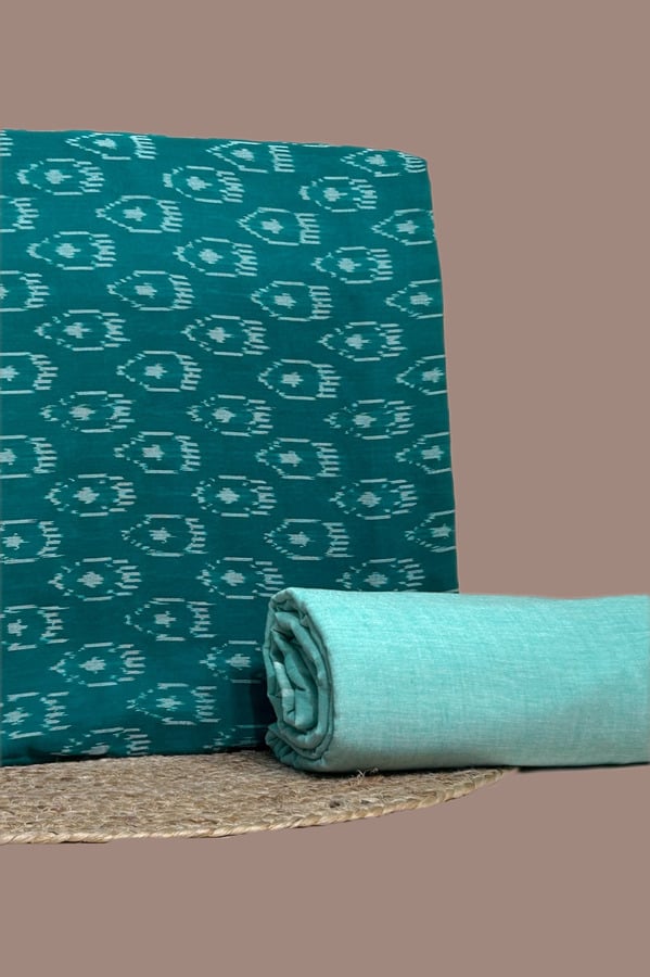 Authentic Mercerised Ikkat with Handloom woven 100% Pure Cotton Ikat Fabric