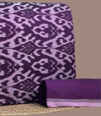 Authentic Mercerised Ikkat with Handloom woven 100% Pure Cotton Ikat Fabric