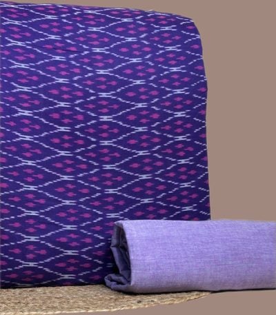 Authentic Mercerised Ikkat with Handloom woven 100% Pure Cotton Ikat Fabric