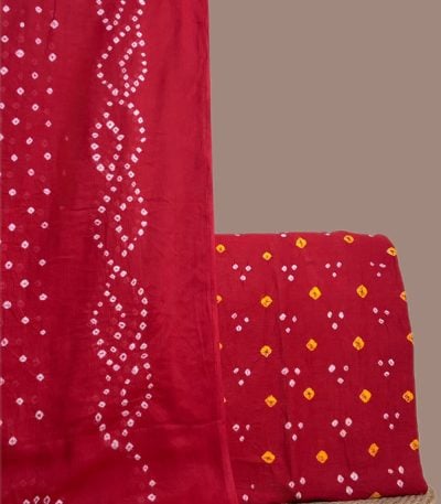 Authentic Handmade Tie-Dye Bandhani Cotton Dupatta & Top Fabric