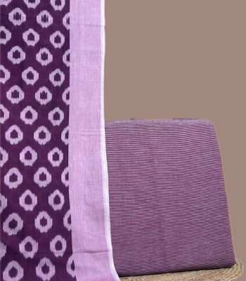 Authentic Hand Tie-Dye Mercerised Ikkat Dupatta With Handloom Fabric