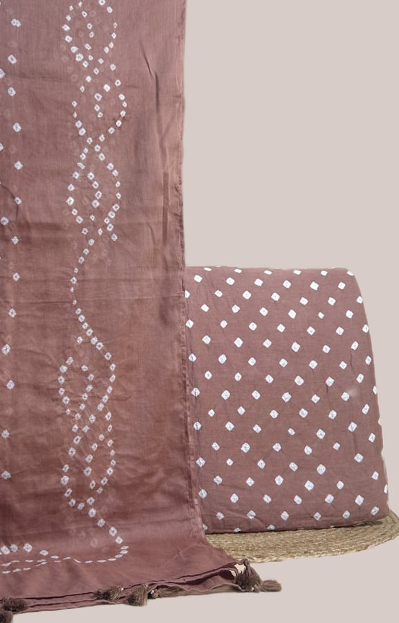 Authentic Handmade Tie-Dye Bandhani Cotton Dupatta & Top Fabric