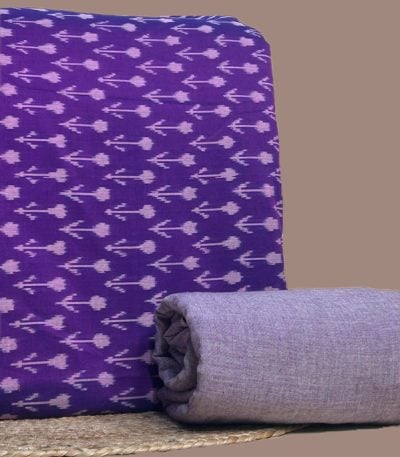 Authentic Mercerised Ikkat with Handloom woven 100% Pure Cotton Ikat Fabric