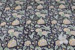 Charcoal Floral Pure Soft Cotton HandBlock Printed Fabric - Image 4