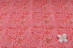 Salmon Floral Jaal Pure Soft Cotton HandBlock Printed Fabric - Image 4