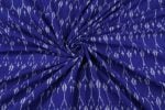 Royal Blue Ikat Diamond Handloom Mercerised Cotton Fabric - Image 3