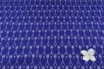 Royal Blue Ikat Diamond Handloom Mercerised Cotton Fabric - Image 4