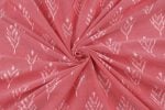 Dusty Rose Ikat Leaf Handloom Mercerised Cotton Fabric - Image 3