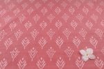 Dusty Rose Ikat Leaf Handloom Mercerised Cotton Fabric - Image 4