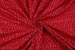 Crimson Ikat Diamond Handloom Mercerised Cotton Fabric - Image 3