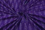 Violet Red Ikat Arrow Handloom Mercerised Cotton Fabric - Image 3