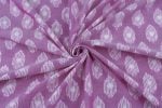Orchid Ikat Oval Drop Handloom Mercerised Cotton Fabric - Image 3