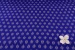 Royal Blue Ikat Oval Drop Handloom Mercerised Cotton Fabric - Image 4
