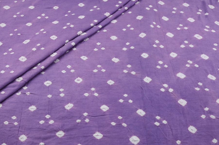 Wisteria Bandhani Tie Dye 100% Pure Soft Cotton Fabric Authentic Hand Tie Dye Bandhani