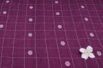 Charcoal Purple Buti Jamdani HandLoom Soft Cotton Fabric - Image 4