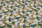 Mustard Green Large Leaf Jaal Pure Soft Cotton HandBlock Printed Fabric - Image 4