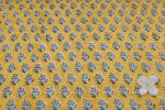 Mustard Bouquet Buti Pure Soft Cotton HandBlock Printed Fabric - Image 4