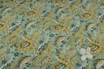 Green Yellow Jaal Pure Soft Cotton HandBlock Printed Fabric - Image 4