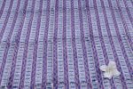 Purple Wave Stripe Pure Soft Cotton HandBlock Printed Fabric - Image 4