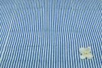 Blue White Stripe Pure Soft Cotton HandBlock Printed Fabric - Image 4