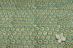Green Yellow Buti Pure Soft Cotton HandBlock Printed Fabric - Image 4