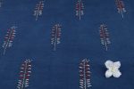 Indigo Blue Red Sprig Buti Ajrakh Pure Soft Cotton HandCrafted Fabric - Image 4