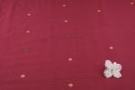 Maroon Diamond Buti Jamdani HandLoom Soft Cotton Fabric - Image 4