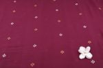 Wine Floral Buti Jamdani HandLoom Soft Cotton Fabric - Image 4