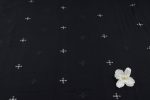 Charcoal Black Buti Jamdani HandLoom Soft Cotton Fabric - Image 4
