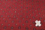 Red Blue Paisley Buti Ajrakh Pure Soft Cotton HandCrafted Fabric - Image 4