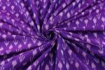 Violet Ikat Arrow Handloom Mercerised Cotton Fabric - Image 3