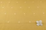 Mustard White Buti Jamdani HandLoom Soft Cotton Fabric - Image 4