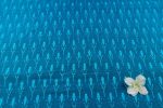 Blue Ikat Arrow Handloom Mercerised Cotton Fabric - Image 4
