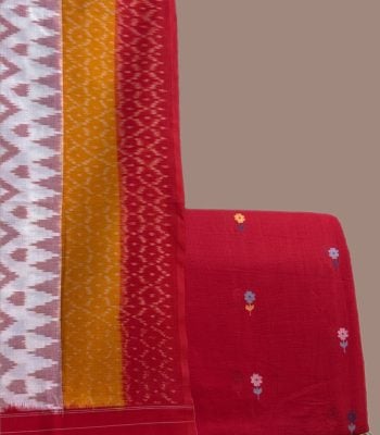 Authentic Hand Tie-Dye Mercerised Ikkat Dupatta With Handloom Fabric