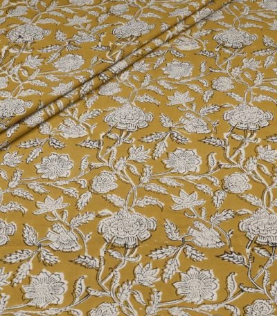 Authentic Bagru Handblock Printed Pure Soft Cotton Fabric