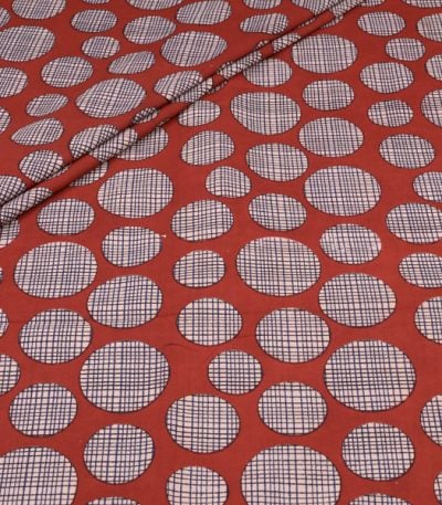 Authentic Bagru Handblock Printed Pure Soft Cotton Fabric