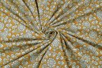 Mustard Jaal Bagru Handblock Printed Fabric - Image 3