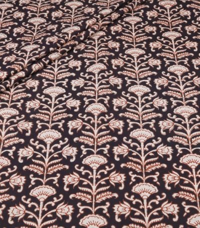 Authentic Bagru Handblock Printed Pure Soft Cotton Fabric