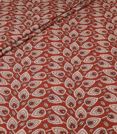 Authentic Bagru Handblock Printed Pure Soft Cotton Fabric