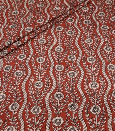 Authentic Bagru Handblock Printed Pure Soft Cotton Fabric