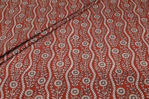 Authentic Bagru Handblock Printed Pure Soft Cotton Fabric