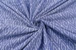 Blue Ikat Diamond Handloom Mercerised Cotton Fabric - Image 3