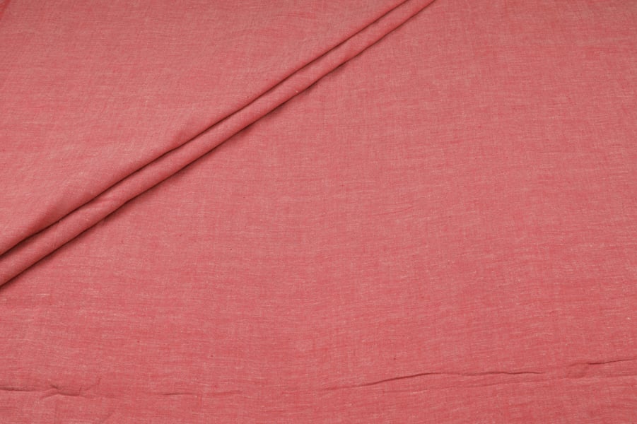 Coral Pink Handloom Flowy Soft Cotton Fabric Authentic HandLoom Woven