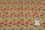 Mustard Red Floral Jaal Pure Soft Cotton HandBlock Printed Fabric - Image 4