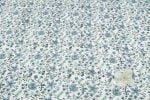 White Blue Floral Jaal Pure Soft Cotton HandBlock Printed Fabric - Image 4