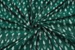 Bottle Green Ikat Sprig Handloom Mercerised Cotton Fabric - Image 3