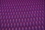 Purple Ikat Floral Buti Handloom Mercerised Cotton Fabric - Image 4