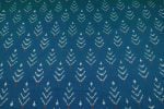 Teal Ikat Tree Handloom Mercerised Cotton Fabric - Image 4